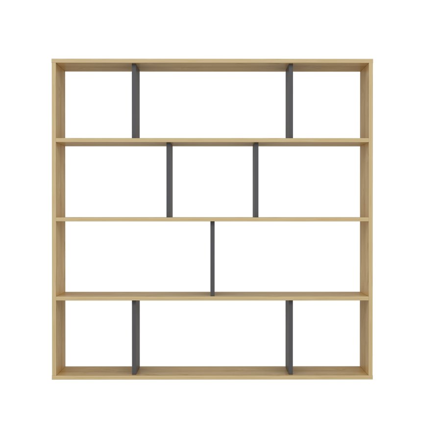 FUNZI LIVING Hodbi Bücherregal - natürliches und anthrazitgraues Melamin