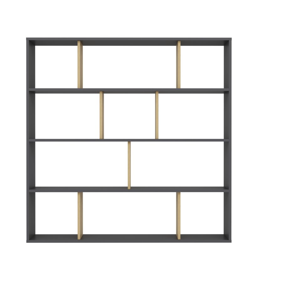 FUNZI LIVING Hodbi Bücherregal - natürliches und anthrazitgraues Melamin