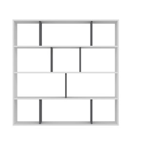 FUNZI LIVING Hodbi bogreol - hvid og antracitgr melamin