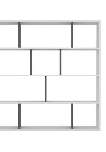 FUNZI LIVING Hodbi Bücherregal - weißes und anthrazitgraues Melamin