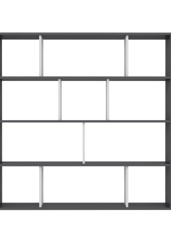 FUNZI LIVING Hodbi Bücherregal - weißes und anthrazitgraues Melamin