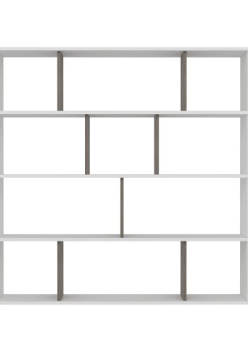 FUNZI LIVING Hodbi Bücherregal - Weiß und Wenge Melamin