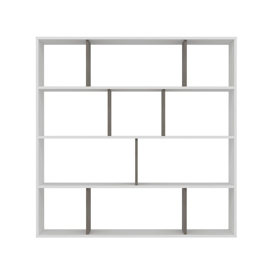 FUNZI LIVING Hodbi Bücherregal - Weiß und Wenge Melamin