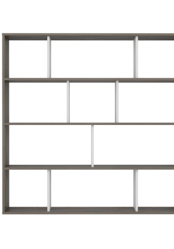 FUNZI LIVING Hodbi Bücherregal - Weiß und Wenge Melamin