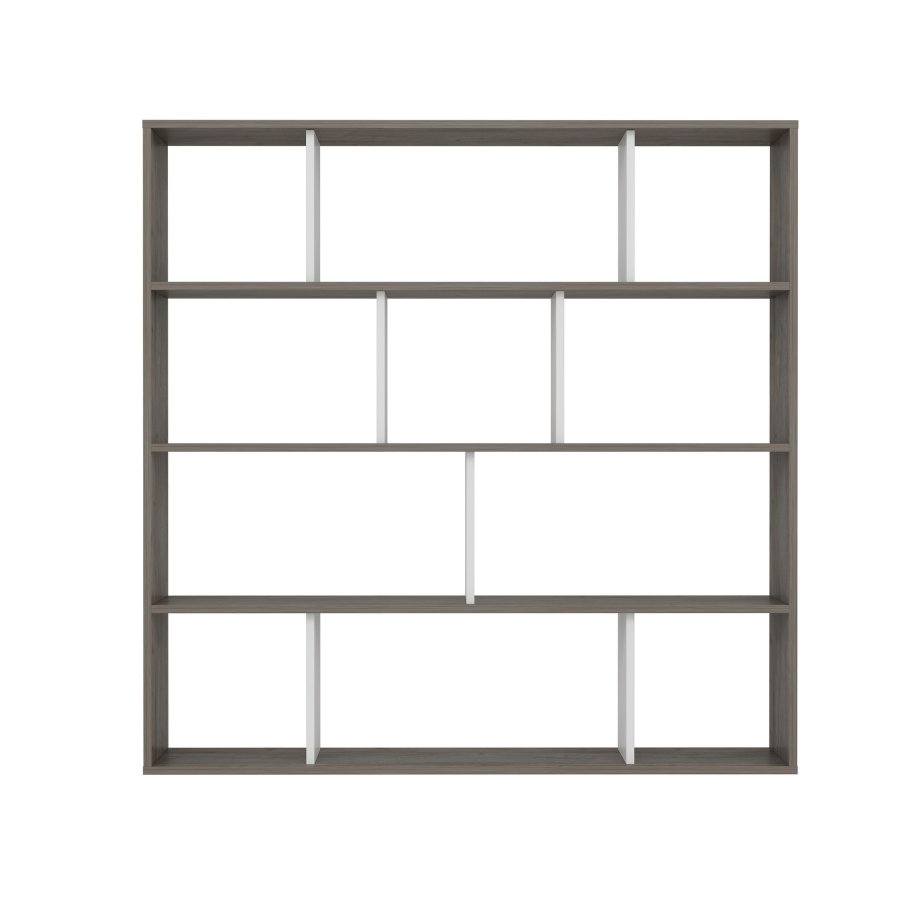 FUNZI LIVING Hodbi Bücherregal - Weiß und Wenge Melamin