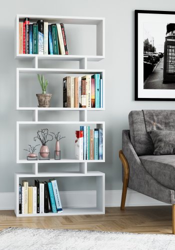 FUNZI LIVING Langdon Bücherregal - weißes Melamin