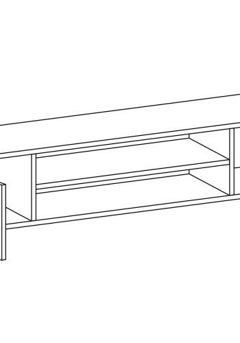 NORDVRK Bloom TV-bord, m. 2 drer og 1 hylle - hvit melamin (160x37,4)