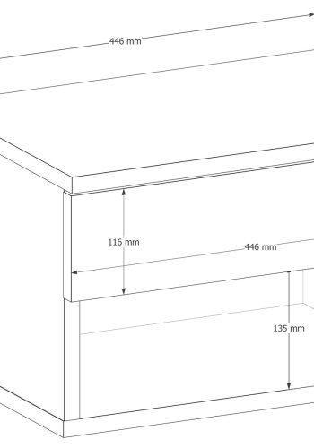 NORDVRK R?bes vghngt natbord, m. 1 rum og 1 skuffe - valnd spnplade (44,6x31,6)