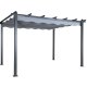 VENTURE DESIGN Lazio pergola, rektangul�r - gr� polyester og svart aluminium (393x293)