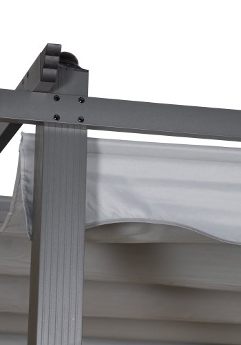 VENTURE DESIGN Lazio pergola, rektangul�r - gr� polyester og svart aluminium (393x293)