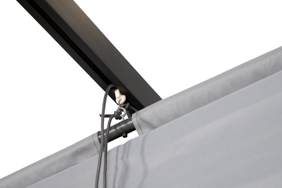 VENTURE DESIGN Lazio pergola, rektangul�r - gr� polyester og svart aluminium (393x293)