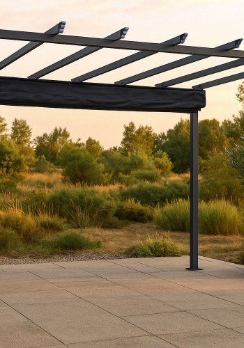 VENTURE DESIGN Lazio pergola, rektangul�r - svart polyester og svart aluminium (393x293)