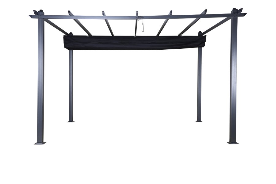 VENTURE DESIGN Lazio pergola, rektangul�r - svart polyester og svart aluminium (393x293)