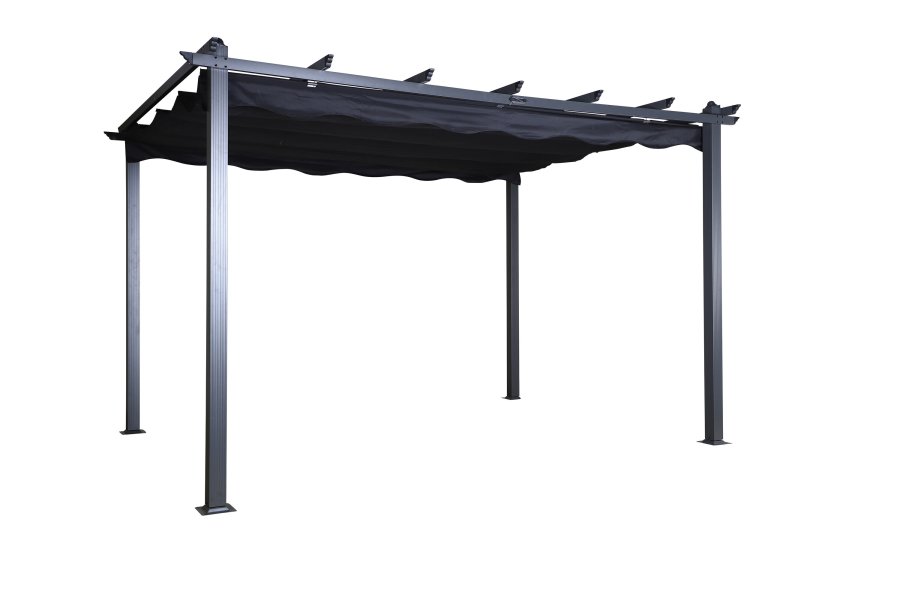 VENTURE DESIGN Lazio pergola, rektangul�r - svart polyester og svart aluminium (393x293)