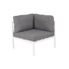 VENTURE DESIGN Copacabana Lyx hjrne modul til havehjrnesofa - gr olefin hynder og hvid aluminium