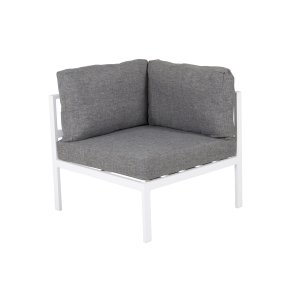 VENTURE DESIGN Copacabana Lyx hjrne modul til havehjrnesofa - gr olefin hynder og hvid aluminium
