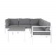 VENTURE DESIGN Copacabana Lyx midter modul til havehjrnesofa - gr olefin hynder og hvid aluminium