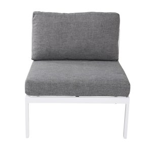 VENTURE DESIGN Copacabana Lyx midter modul til havehjrnesofa - gr olefin hynder og hvid aluminium
