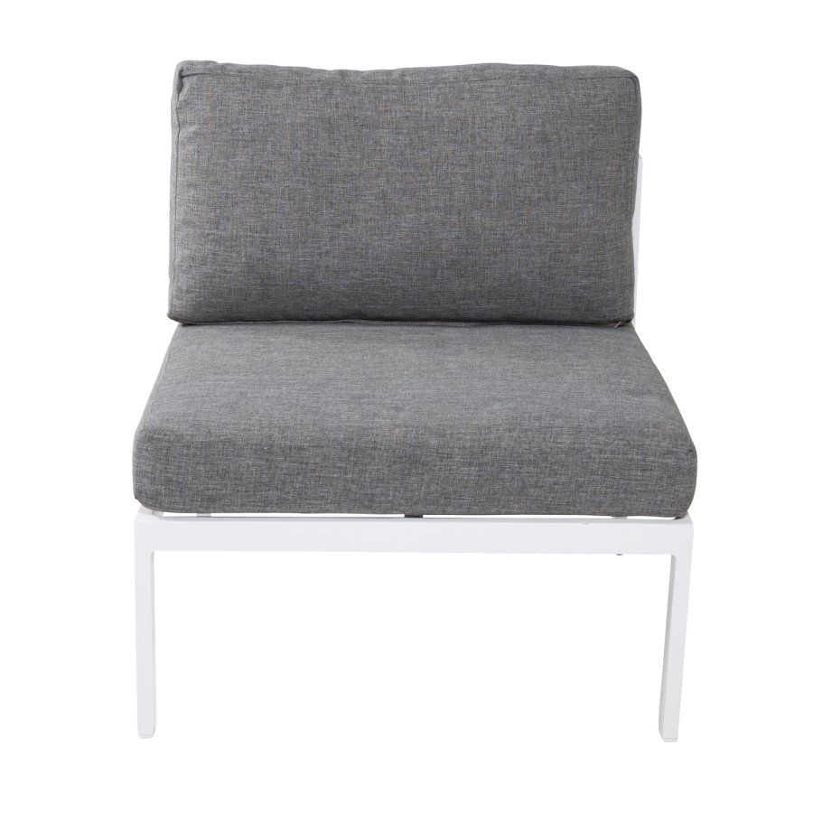 VENTURE DESIGN Copacabana Lyx midter modul til havehjrnesofa - gr olefin hynder og hvid aluminium