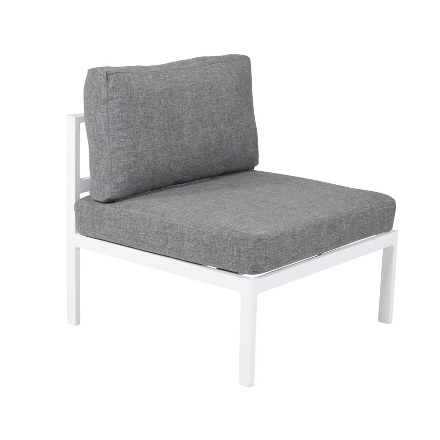 VENTURE DESIGN Copacabana Lyx midter modul til havehjrnesofa - gr olefin hynder og hvid aluminium