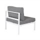 VENTURE DESIGN Copacabana Lyx midter modul til havehjrnesofa - gr olefin hynder og hvid aluminium