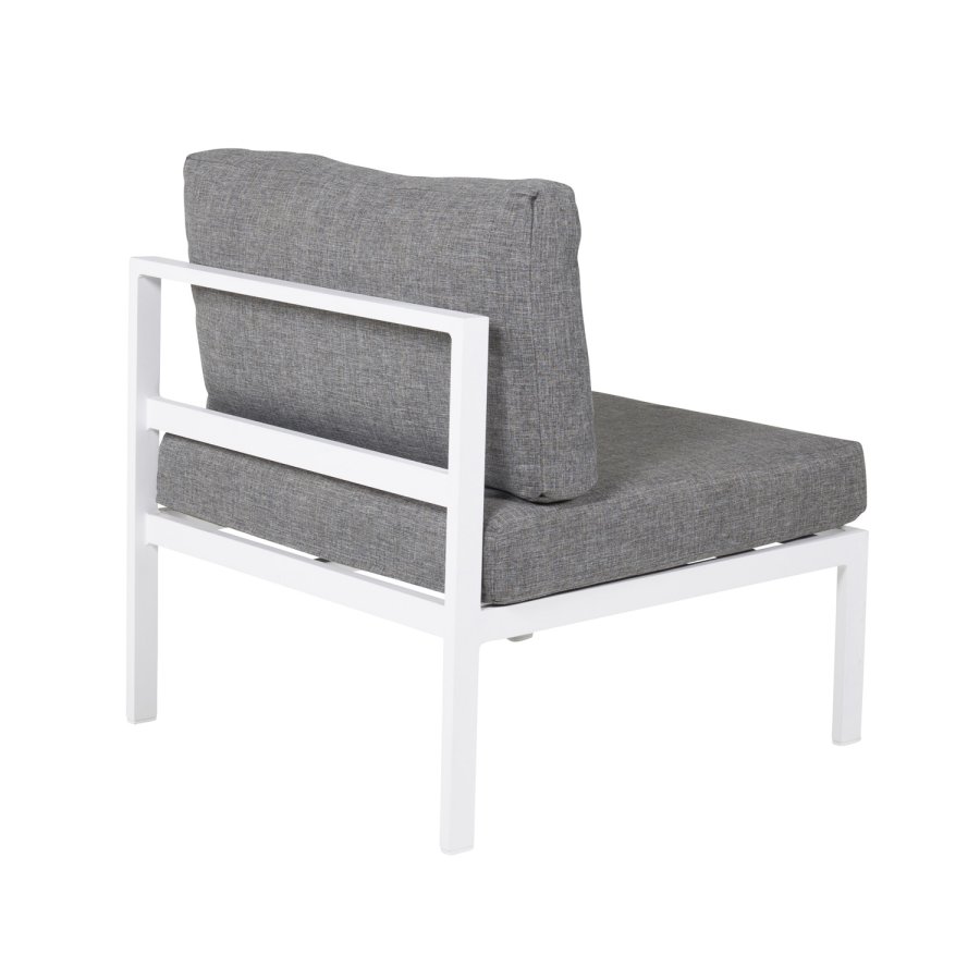 VENTURE DESIGN Copacabana Lyx midter modul til havehjrnesofa - gr olefin hynder og hvid aluminium