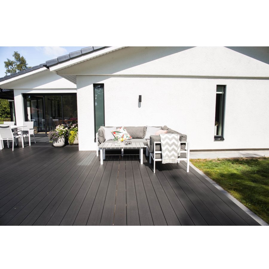 VENTURE DESIGN Copacabana Lyx midter modul til havehjrnesofa - gr olefin hynder og hvid aluminium