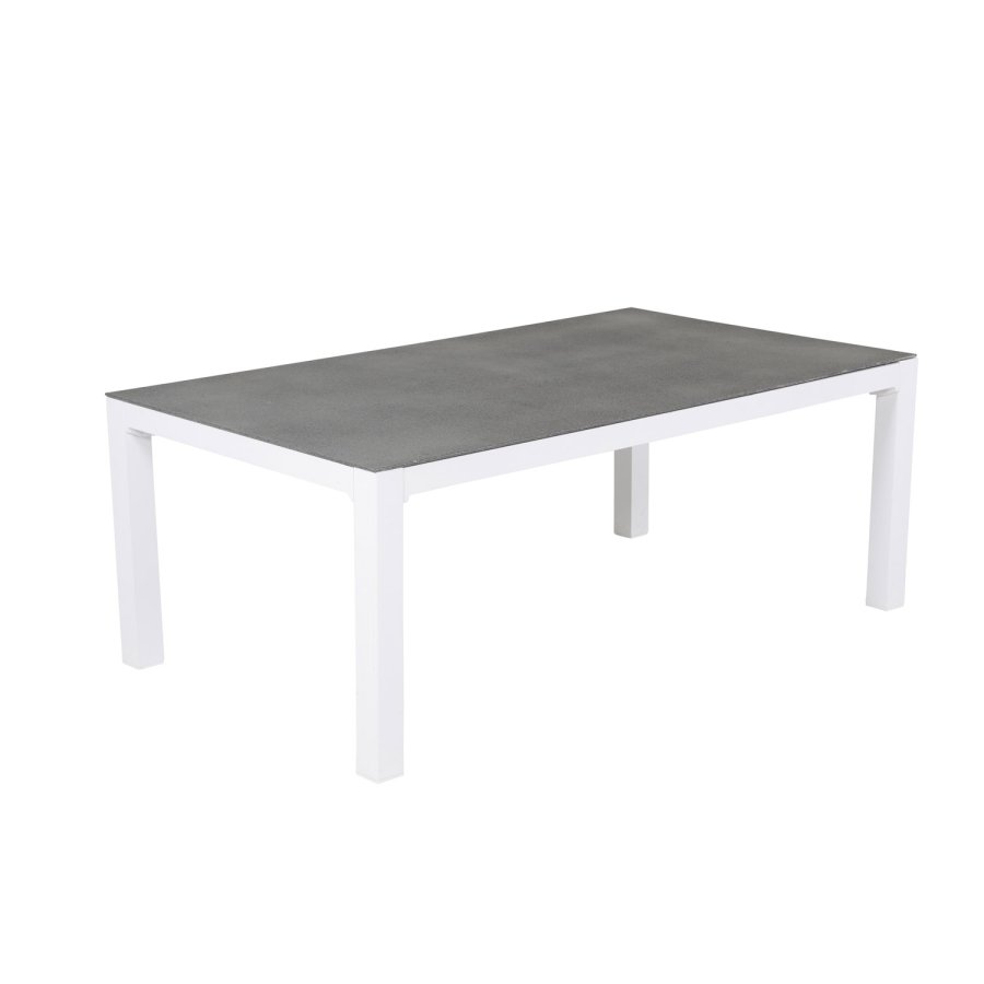 VENTURE DESIGN Copacabana Lyx havebord, rektangulr - gr sprayglas og hvid aluminium