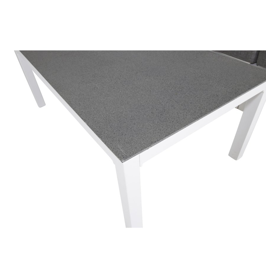 VENTURE DESIGN Copacabana Lyx havebord, rektangulr - gr sprayglas og hvid aluminium