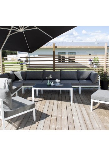 VENTURE DESIGN Copacabana Lyx havebord, rektangulr - gr sprayglas og hvid aluminium