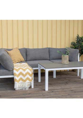 VENTURE DESIGN Copacabana Lyx havebord, rektangulr - gr sprayglas og hvid aluminium