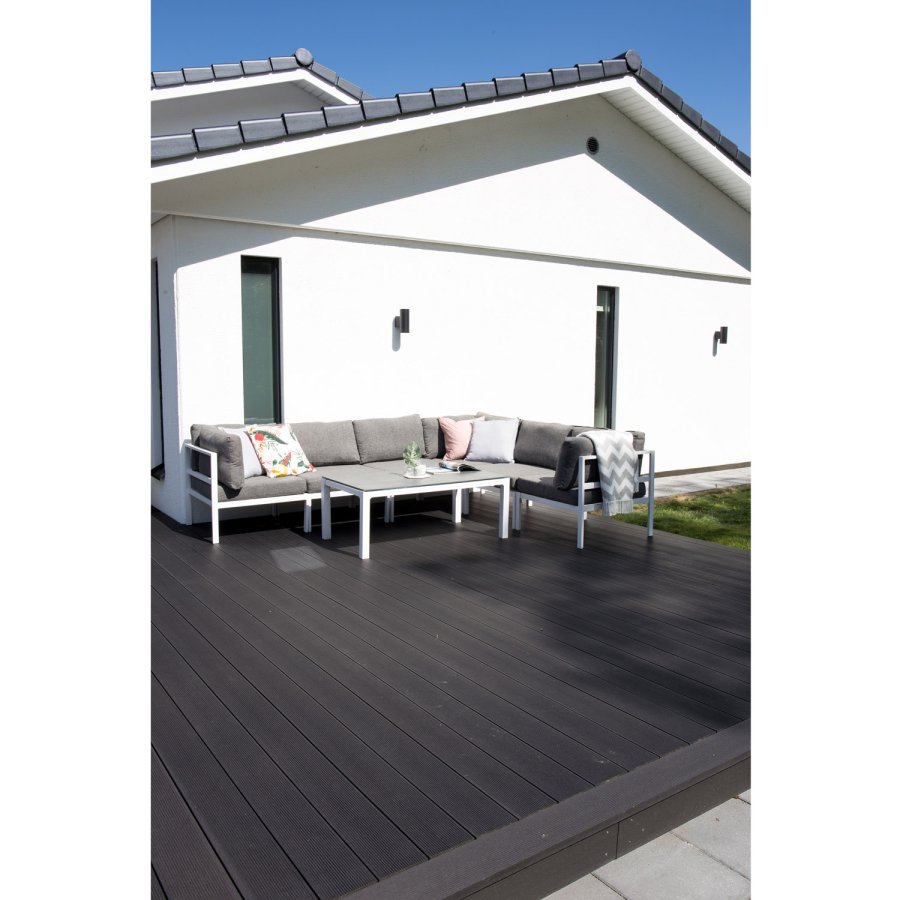 VENTURE DESIGN Copacabana Lyx havebord, rektangulr - gr sprayglas og hvid aluminium