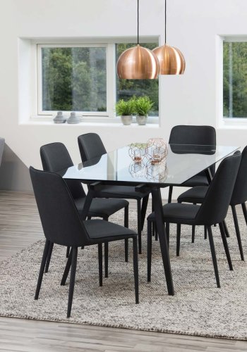 ACT NORDIC Monti spisebord - glassplate og metallben