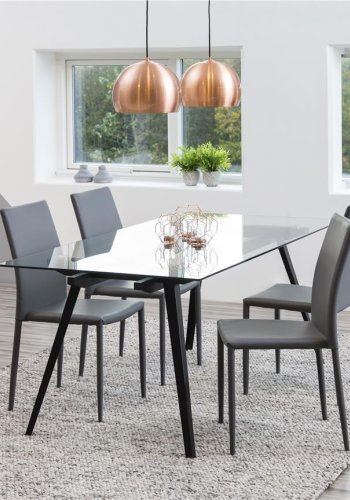 ACT NORDIC Monti spisebord - glassplate og metallben