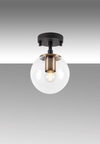 LUMI Atmaca taklampe - glass og svart metall