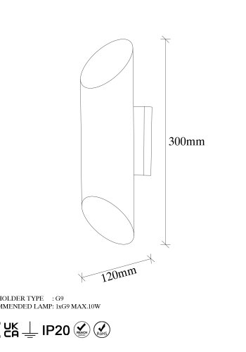 LUMI Cut vegglampe - hvitt metall