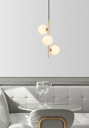 LUMI loftlampe - glas og guldfarvet metal