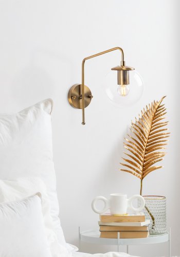 LUMI Aveiro Wandleuchte - Glas und Goldmetall