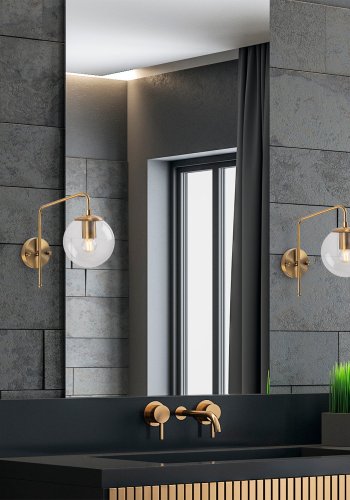 LUMI Aveiro Wandleuchte - Glas und Goldmetall