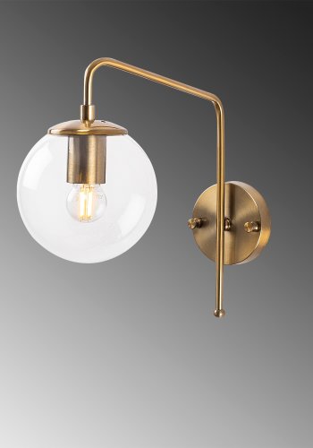 LUMI Aveiro Wandleuchte - Glas und Goldmetall