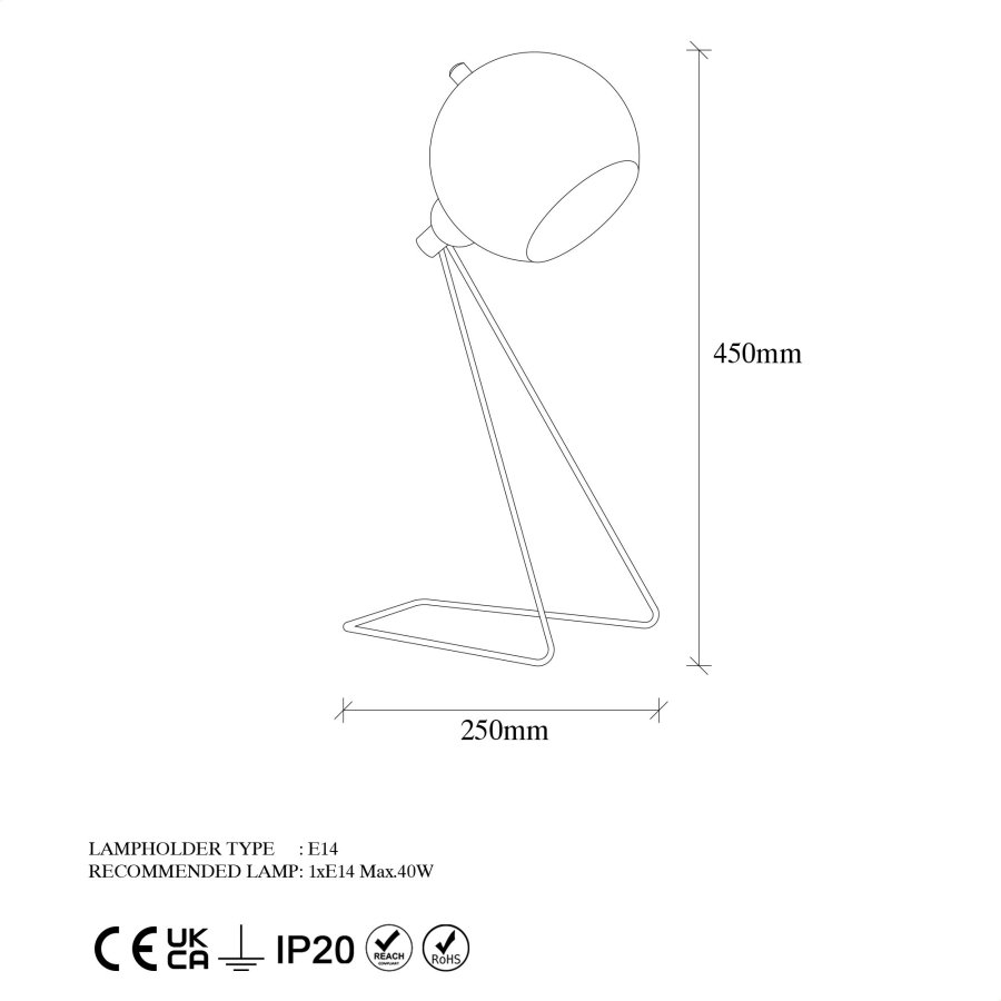 LUMI Odivela bordlampe -942FLG1804