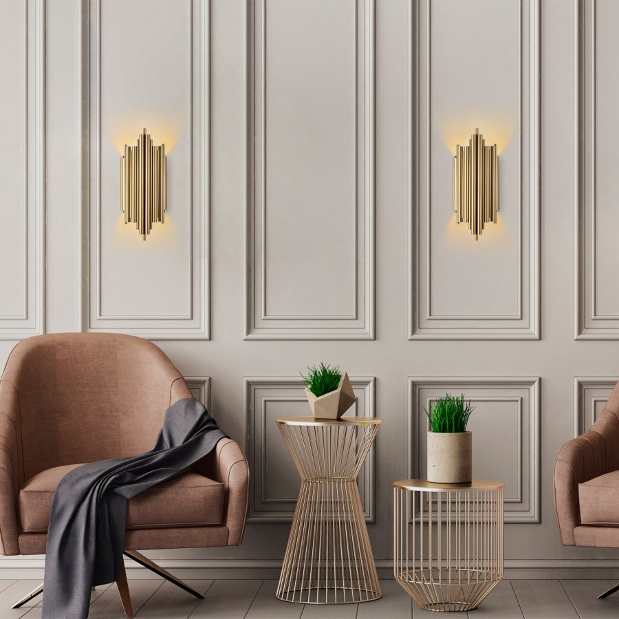 LUMI Reis vegglampe - gull metall