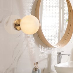 LUMI Serena vglampe - glas og guld metal