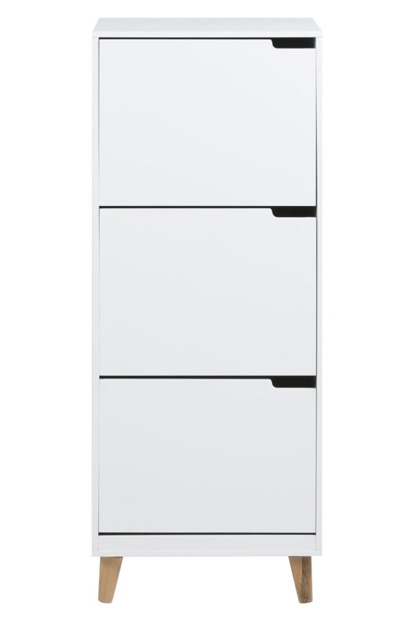 ACT NORDIC Mitra Schuhschrank - weißes Holz, mit 3 Türen