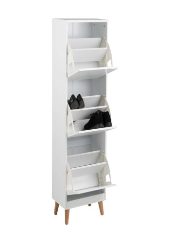 ACT NORDIC Mitra Schuhschrank - weißes Holz, mit 3 Türen