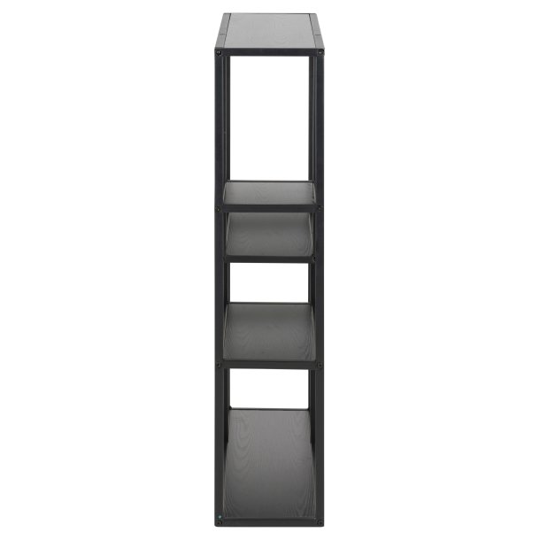 Seaford vgreol - sort melamin ask/metal, m. 3 hylder