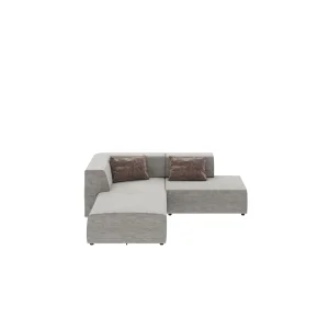 KARE DESIGN Infinity Boston hjrnesofa, m. 2 mrkegr puder - gr stof og plast