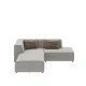 KARE DESIGN Infinity Boston hjrnesofa, m. 2 mrkegr puder - gr stof og plast
