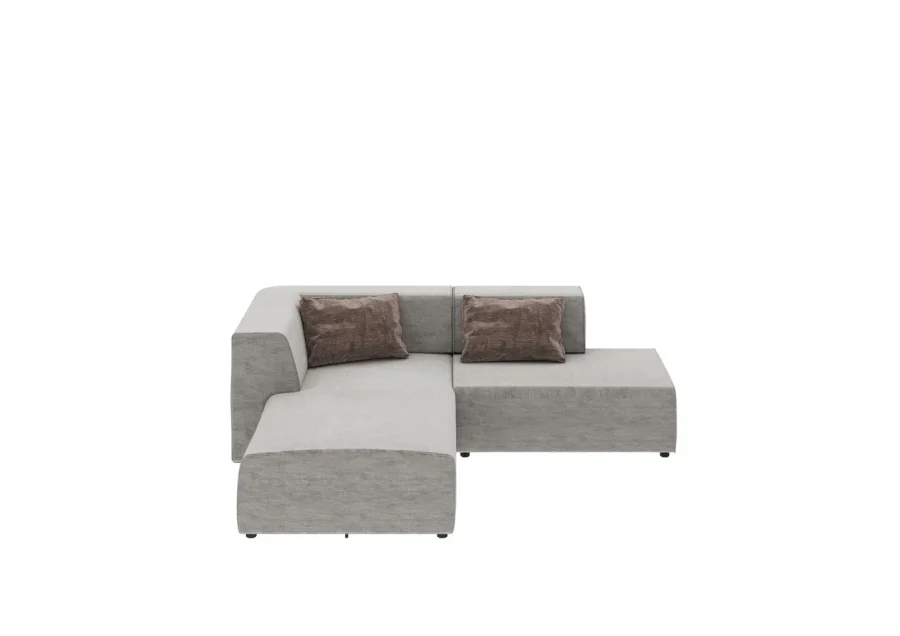 KARE DESIGN Infinity Boston hjrnesofa, m. 2 mrkegr puder - gr stof og plast