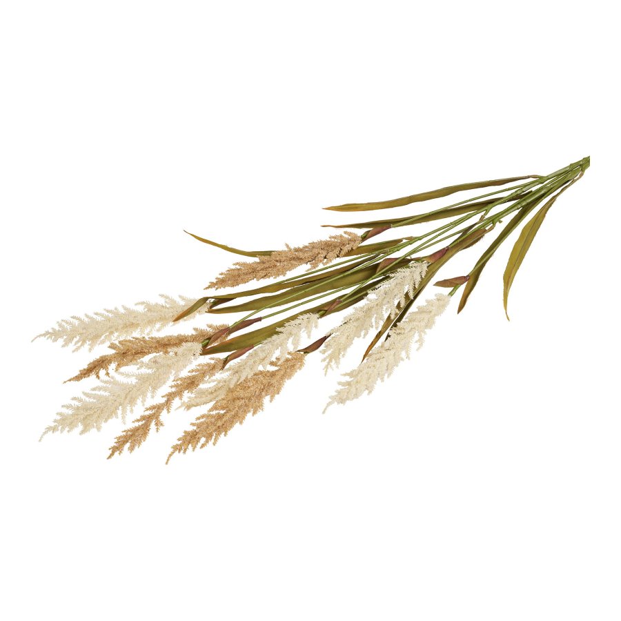 HOUSE NORDIC�kunstig deko gr�s, m. 2 stilke - beige og sand plastik (H130)